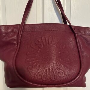Stylish Burgundy Leather Tote Bag